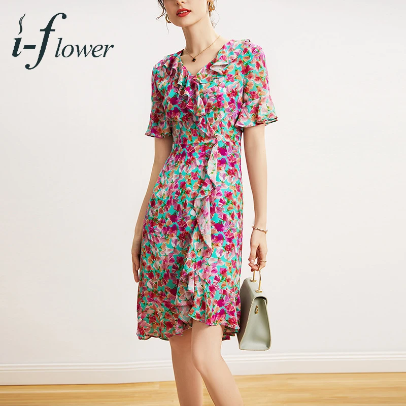 LadyStyle 100% Mulberry Silk Summer Dress Women 2022 Floral Printing V-Neck Butterfly Sleeve Ruffle Midi Dresses Retro Robe
LadyStyle 100% Mulberry Silk Summer Dress Women 2022 Floral Printing V-Neck Butterfly Sleeve Ruffle Midi Dresses Retro Robe