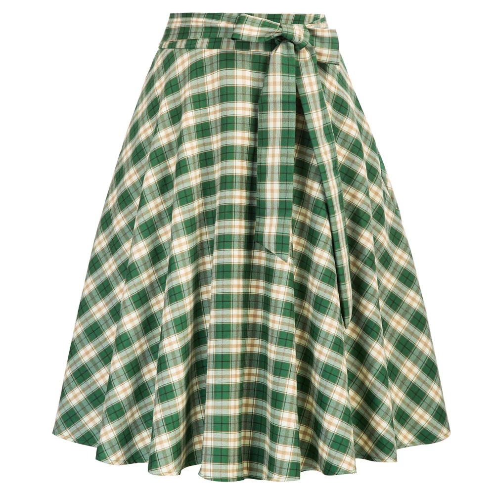 Striped Color Casual Women Swing Tartan Skirt Plaided High Waist Bow-tied Belt Decorated Back Zipper
Striped Color Casual Women Swing Tartan Skirt Plaided High Waist Bow-tied Belt Decorated Back Zipper