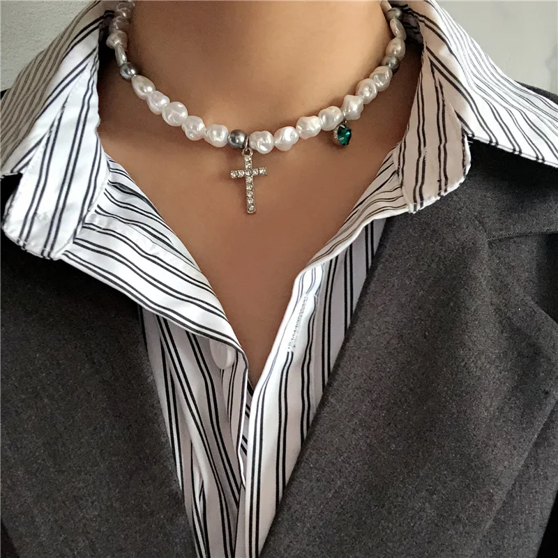 Baroque Irregular Simulated Pearl Statement Necklace Summer Vacation Elegant Pearl Cross Choker Jewelry for Women Girl's
Baroque Irregular Simulated Pearl Statement Necklace Summer Vacation Elegant Pearl Cross Choker Jewelry for Women Girl's