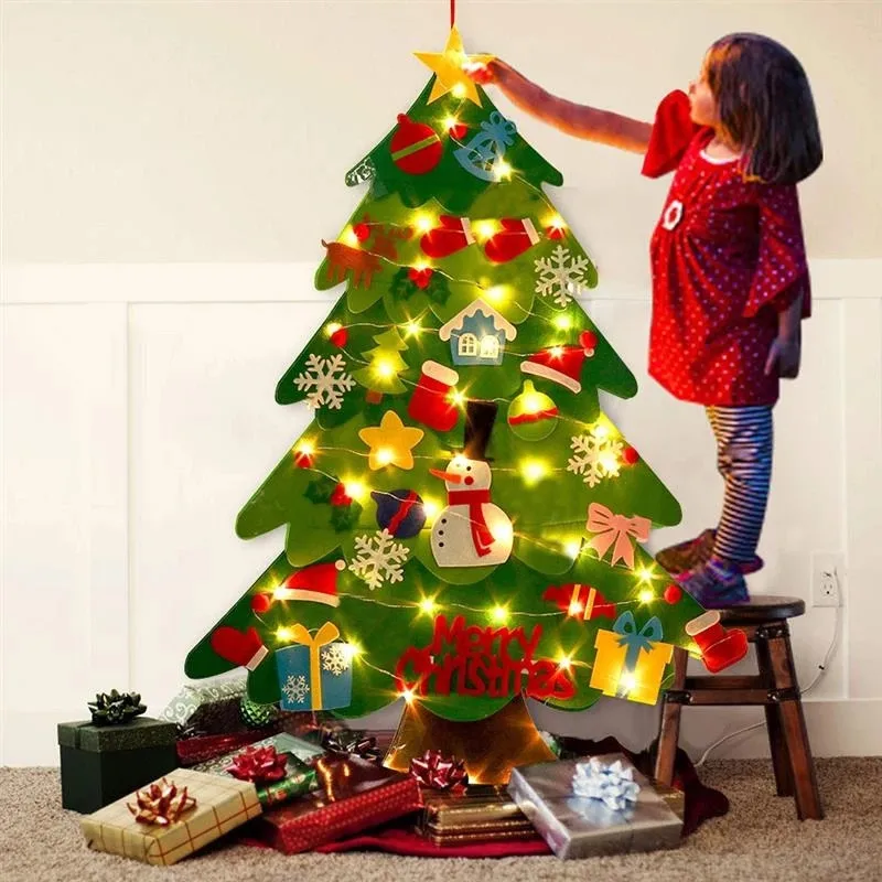 DIY Felt Christmas Tree LED Light New Year Kids Gift Door Wall Hanging Ornaments Merry Christmas Decoration Xmas Home Navidad
DIY Felt Christmas Tree LED Light New Year Kids Gift Door Wall Hanging Ornaments Merry Christmas Decoration Xmas Home Navidad