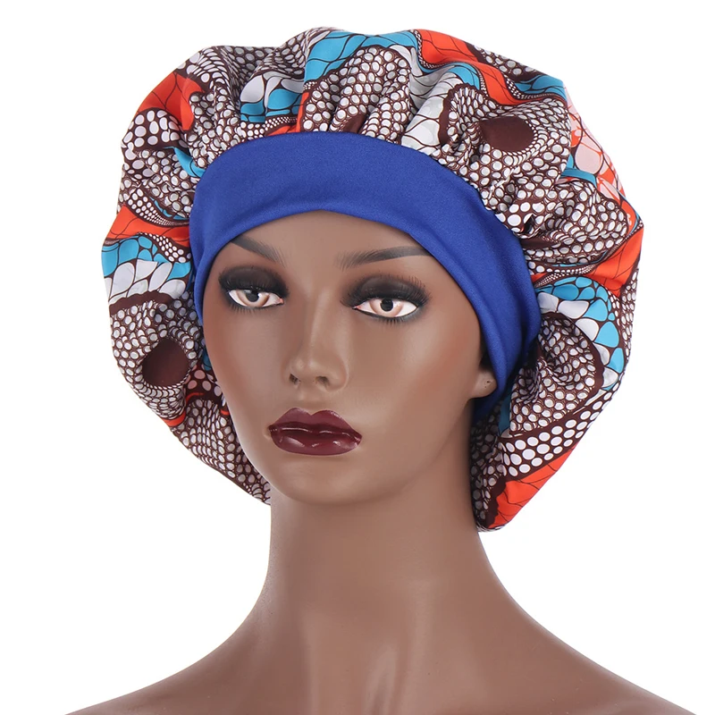 Women's Large Hair Cap For Sleeping African Printed Satin Round Hat Elastic Night Sleep Cap Turban Artificial Silk Bonnet
Women's Large Hair Cap For Sleeping African Printed Satin Round Hat Elastic Night Sleep Cap Turban Artificial Silk Bonnet