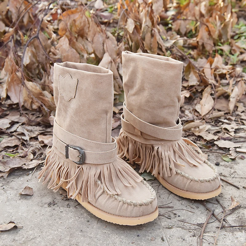 Spring Autumn Women Retro Mid-calf Low Heel Bohemia Style Motorcycle Boots Fringed Cowboy Boots Shoes
Spring Autumn Women Retro Mid-calf Low Heel Bohemia Style Motorcycle Boots Fringed Cowboy Boots Shoes