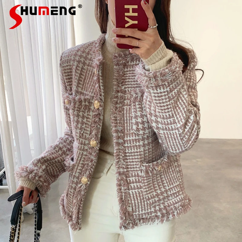 Женская твидовая куртка с длинным рукавом, свободная универсальная куртка во французском стиле с круглым вырезом и бахромой, пальто с длинн... 
Женская твидовая куртка с длинным рукавом, свободная универсальная куртка во французском стиле с круглым вырезом и бахромой, пальто с длинн...