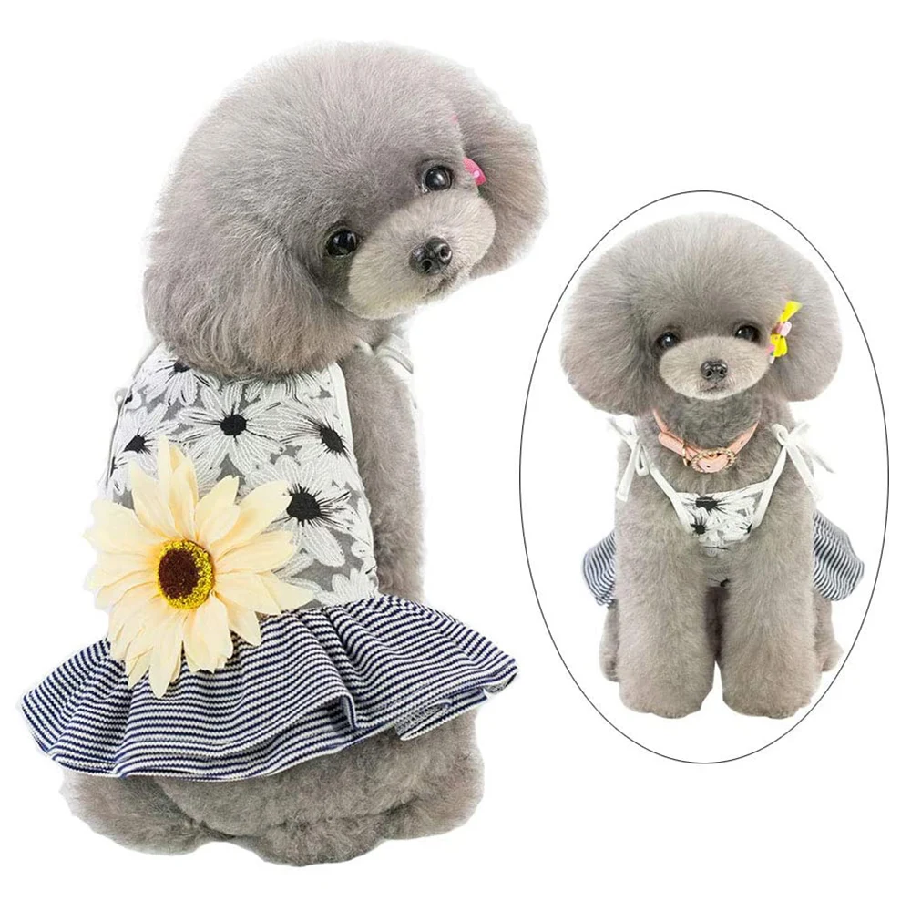 Pet Dress Lovely Dog Sunflower Princess Tutu Skirt Wedding Dress Summer Cool Soft Cotton Clothes for Puppy Small Dogs Cats Dress
Pet Dress Lovely Dog Sunflower Princess Tutu Skirt Wedding Dress Summer Cool Soft Cotton Clothes for Puppy Small Dogs Cats Dress