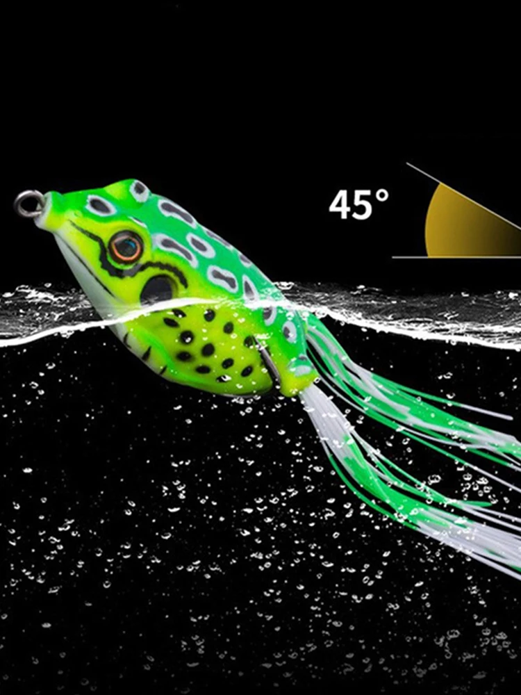 1Pc Frog Fishing Lure with Hook Soft Toad Artificial Silicone Bait Hollow Body Top Water Frogs Fishing Baits Fishing Tackle
