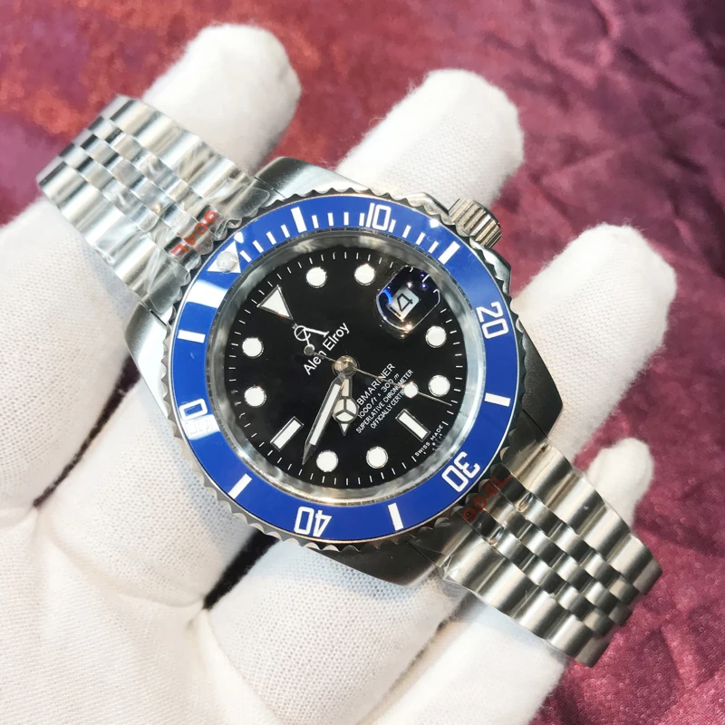 15 Colours Mens Watch Blue Ceramic bezel sapphire SUB Luminous Mechanical sweeping 904L stainless steel waterproof
15 Colours Mens Watch Blue Ceramic bezel sapphire SUB Luminous Mechanical sweeping 904L stainless steel waterproof