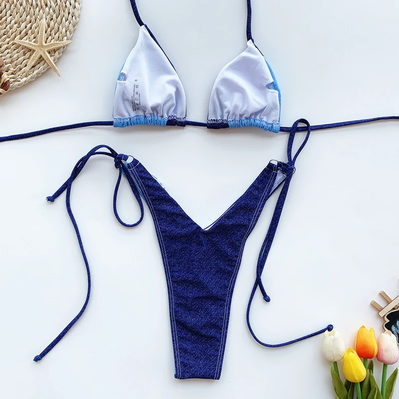 Sexy Brazilian Thong Bikini Mujer Swimwear Women Bandage Solid V-neck Swimsuit Bikini Set Summer Beachwear Swim Suit 2021 
Sexy Brazilian Thong Bikini Mujer Swimwear Women Bandage Solid V-neck Swimsuit Bikini Set Summer Beachwear Swim Suit 2021