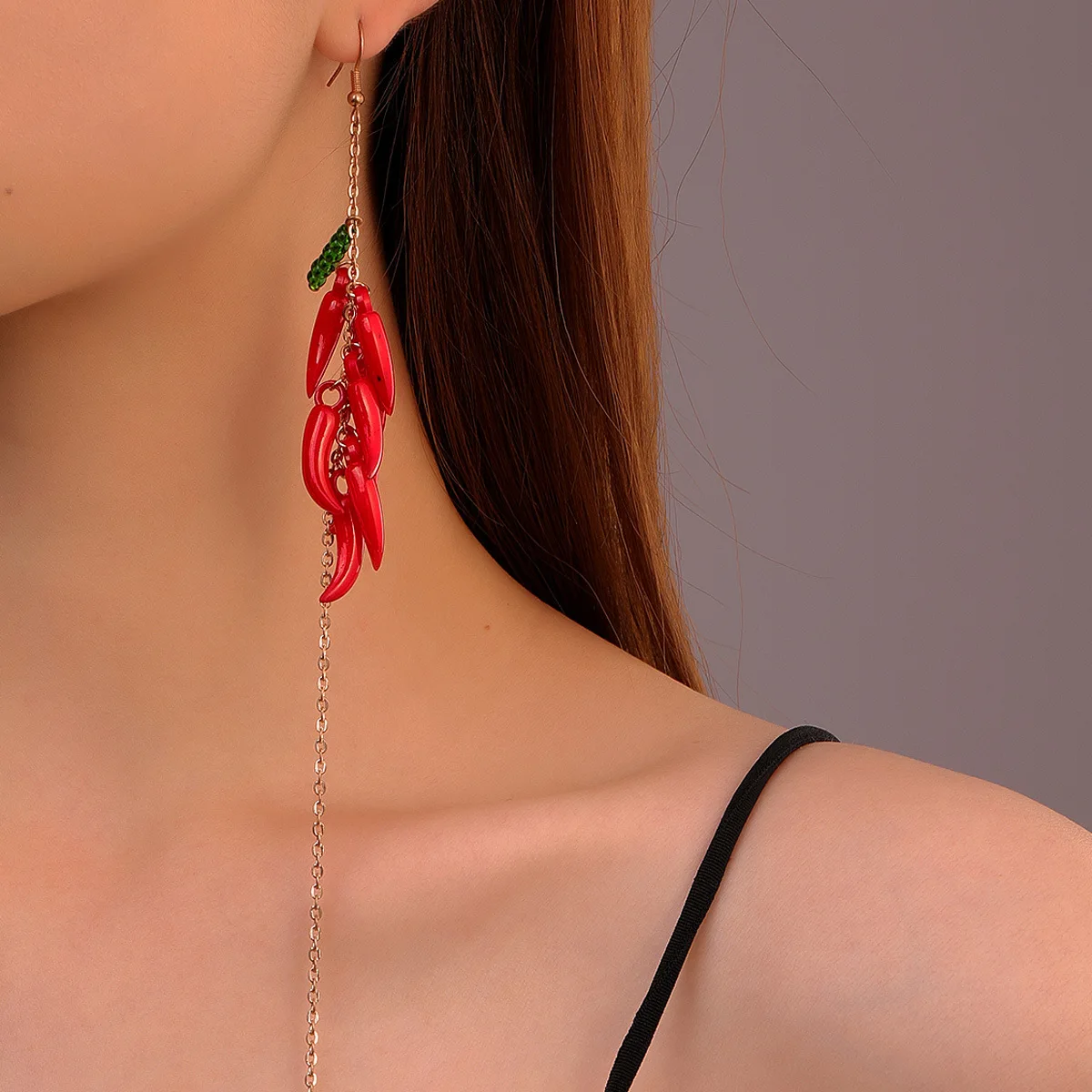 Exaggerated Red Pepper Earrings Women Jewelry Accessories Necklace Handmade Beaded Clavicle Chain Halloween Gift Pendant
Exaggerated Red Pepper Earrings Women Jewelry Accessories Necklace Handmade Beaded Clavicle Chain Halloween Gift Pendant