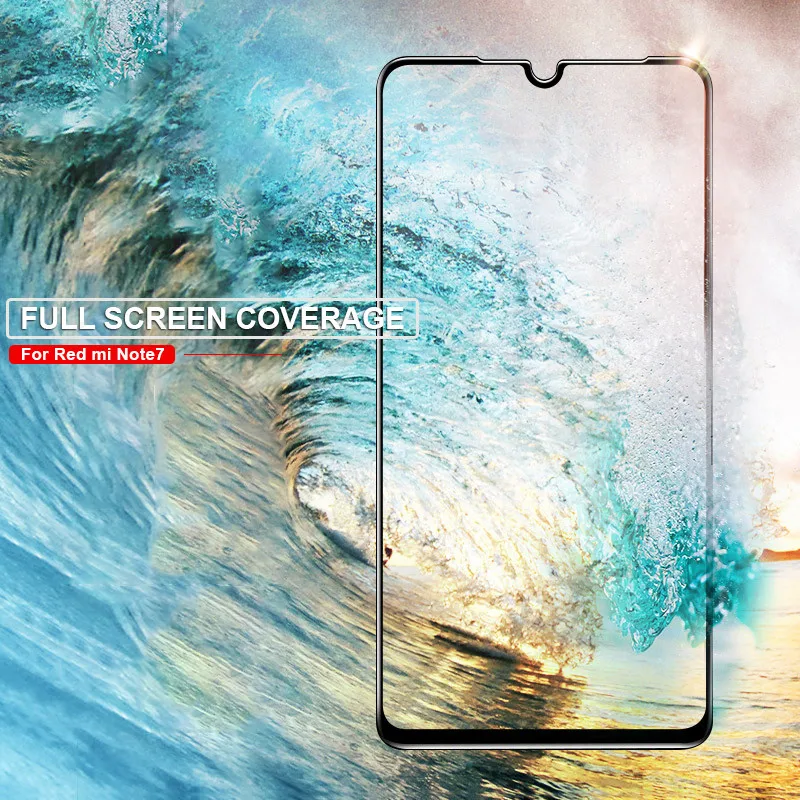 Защитное стекло 9D для xiaomi redmi Note 7 pro 2 шт. защитное на экран красная mi note 8 k20