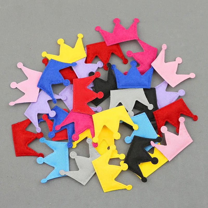 50Pcs 3cm*4.8cm Felt Fabric Padded Appliques Sequins Crown Patches for DIY Girls Children Hairpin Birthday Party Supplies
50Pcs 3cm*4.8cm Felt Fabric Padded Appliques Sequins Crown Patches for DIY Girls Children Hairpin Birthday Party Supplies