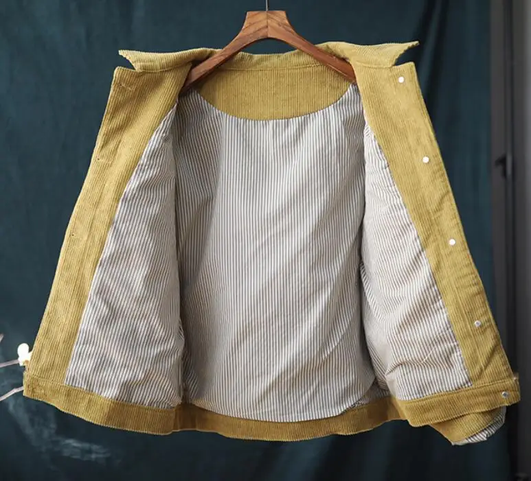 Literary retro loose solid color turn-down collar corduroy jacket female 2019 autumn new style casual jacket q478
Literary retro loose solid color turn-down collar corduroy jacket female 2019 autumn new style casual jacket q478