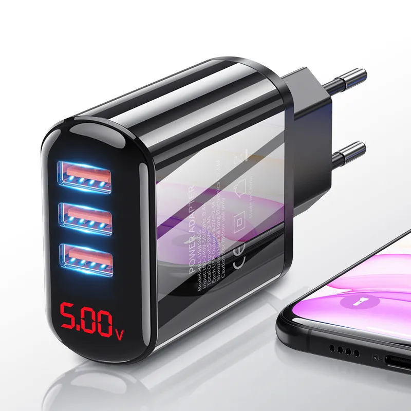 3 USB Digital Charger Quick Charge 3.0 LED Display 3.4A Fast Charging For iPhone 8 Samsung Xiaomi Huawei Tablet Wall Adapter
3 USB Digital Charger Quick Charge 3.0 LED Display 3.4A Fast Charging For iPhone 8 Samsung Xiaomi Huawei Tablet Wall Adapter