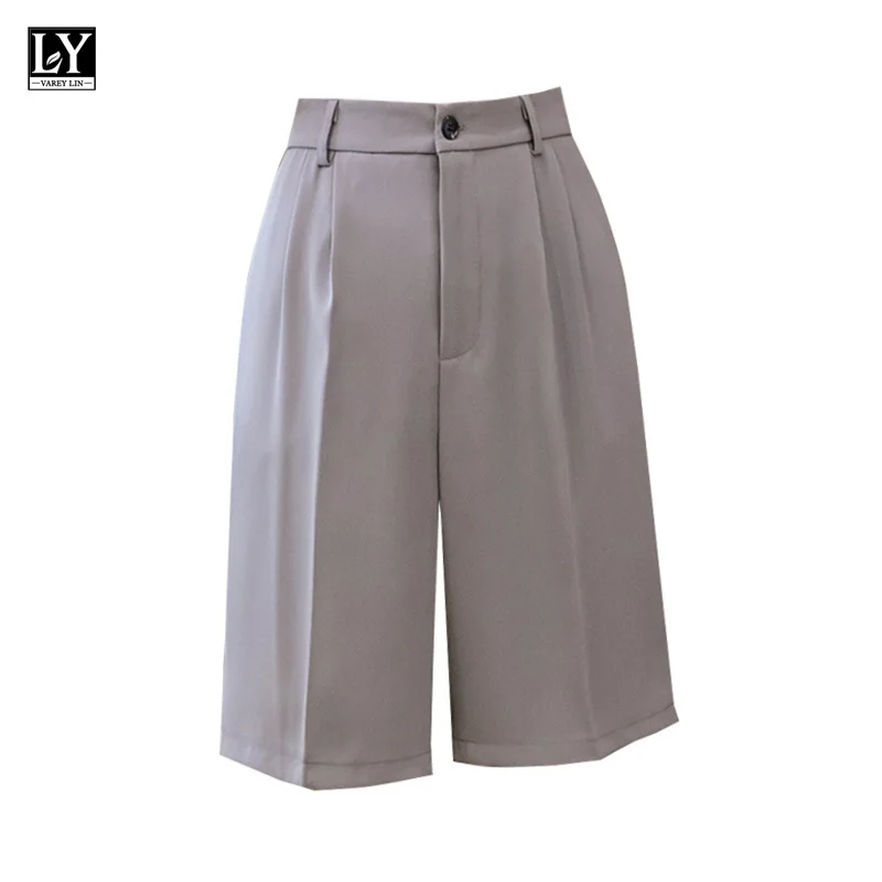 LY VAREY LIN Summer Casual Women Wide Leg Straight Button Black Ladies Shorts High Waist Solid Color Loose Knee-length Shorts 
LY VAREY LIN Summer Casual Women Wide Leg Straight Button Black Ladies Shorts High Waist Solid Color Loose Knee-length Shorts