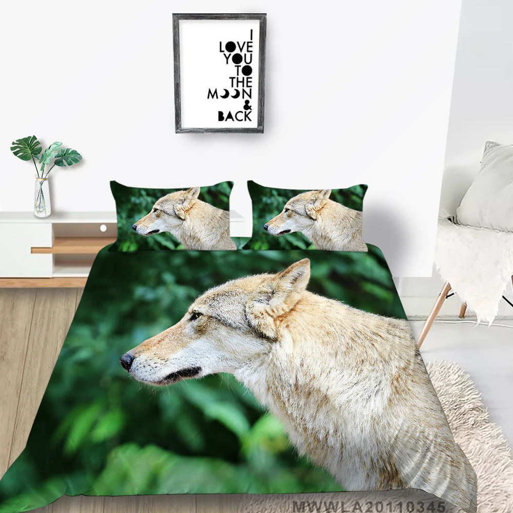 3D Wolf King Bedding Set Single Cool Fashionable Duvet Cover Set Queen King Double Full Twin Nature Bed Set For Boys
3D Wolf King Bedding Set Single Cool Fashionable Duvet Cover Set Queen King Double Full Twin Nature Bed Set For Boys