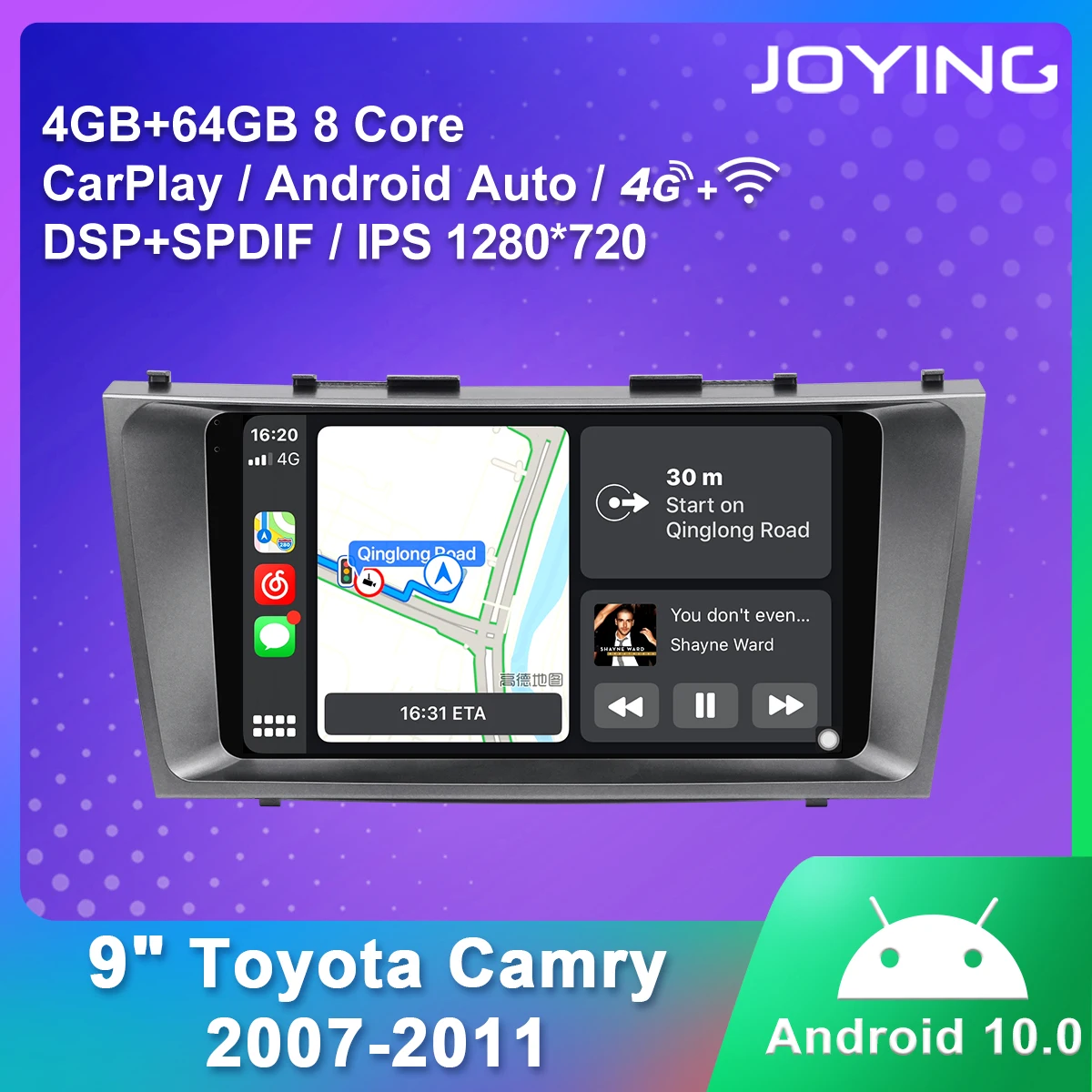 JOYING 9 Inch Car Multimedia Player Bluetooth 5.1 With Carplay And Steering Wheel Android 10.0 For Toyota Camry 2007-2011
JOYING 9 Inch Car Multimedia Player Bluetooth 5.1 With Carplay And Steering Wheel Android 10.0 For Toyota Camry 2007-2011