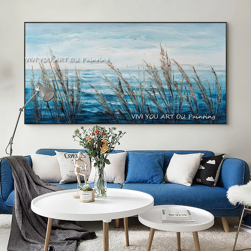 The Modern Special Handpainted Blue River View Abstract Thick Oil Painting On Canvas Knife Painting Wall Art Decor for Home
The Modern Special Handpainted Blue River View Abstract Thick Oil Painting On Canvas Knife Painting Wall Art Decor for Home