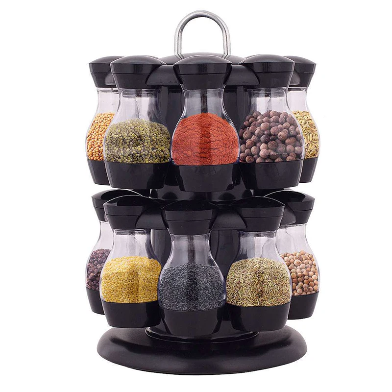 16Pcs Condiment Set 360 Rotating Spice Jar Rack Kitchen Cruet Condiment Bottle Coffee Sugar Seal Jar Container Rack
16Pcs Condiment Set 360 Rotating Spice Jar Rack Kitchen Cruet Condiment Bottle Coffee Sugar Seal Jar Container Rack