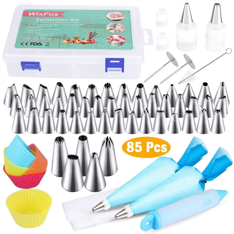 85pcs Cake Decorating Tools Kit Cupcakes Kitchen Table Baking Tool Piping Nozzle Piping Bag Set Baking Supplies Set
85pcs Cake Decorating Tools Kit Cupcakes Kitchen Table Baking Tool Piping Nozzle Piping Bag Set Baking Supplies Set