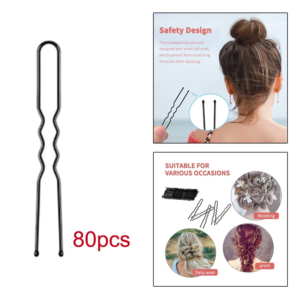 80pcs U Shaped Hair Pins Bun Hair Clips Wedding Bridal Black Hair Pins(6cm/2.4Inches) (Black)
80pcs U Shaped Hair Pins Bun Hair Clips Wedding Bridal Black Hair Pins(6cm/2.4Inches) (Black)