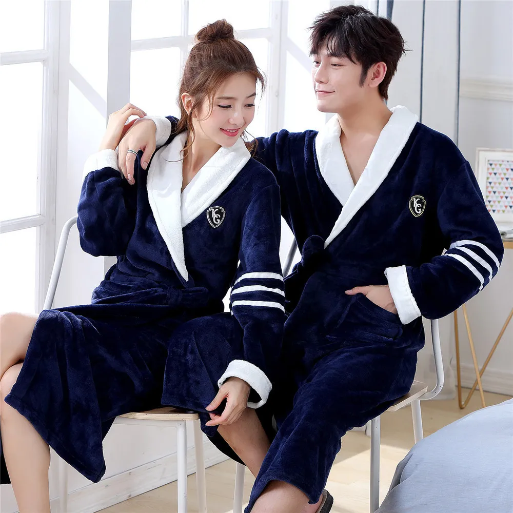 Flannel V-neck Winter Robe Women&men Bathorobe With Belt Full Sleeve Warm Thicken Fleece Home Dressing Gown
Flannel V-neck Winter Robe Women&men Bathorobe With Belt Full Sleeve Warm Thicken Fleece Home Dressing Gown