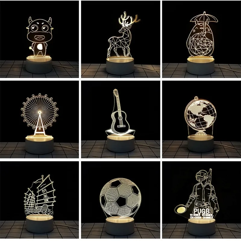 2021 LED Night Lamp New Acrylic Lights 3D Stereo Desk Bedroom Decor Gift Warm White Lamp Holiday Kids Gift For Birthday Festival 
2021 LED Night Lamp New Acrylic Lights 3D Stereo Desk Bedroom Decor Gift Warm White Lamp Holiday Kids Gift For Birthday Festival