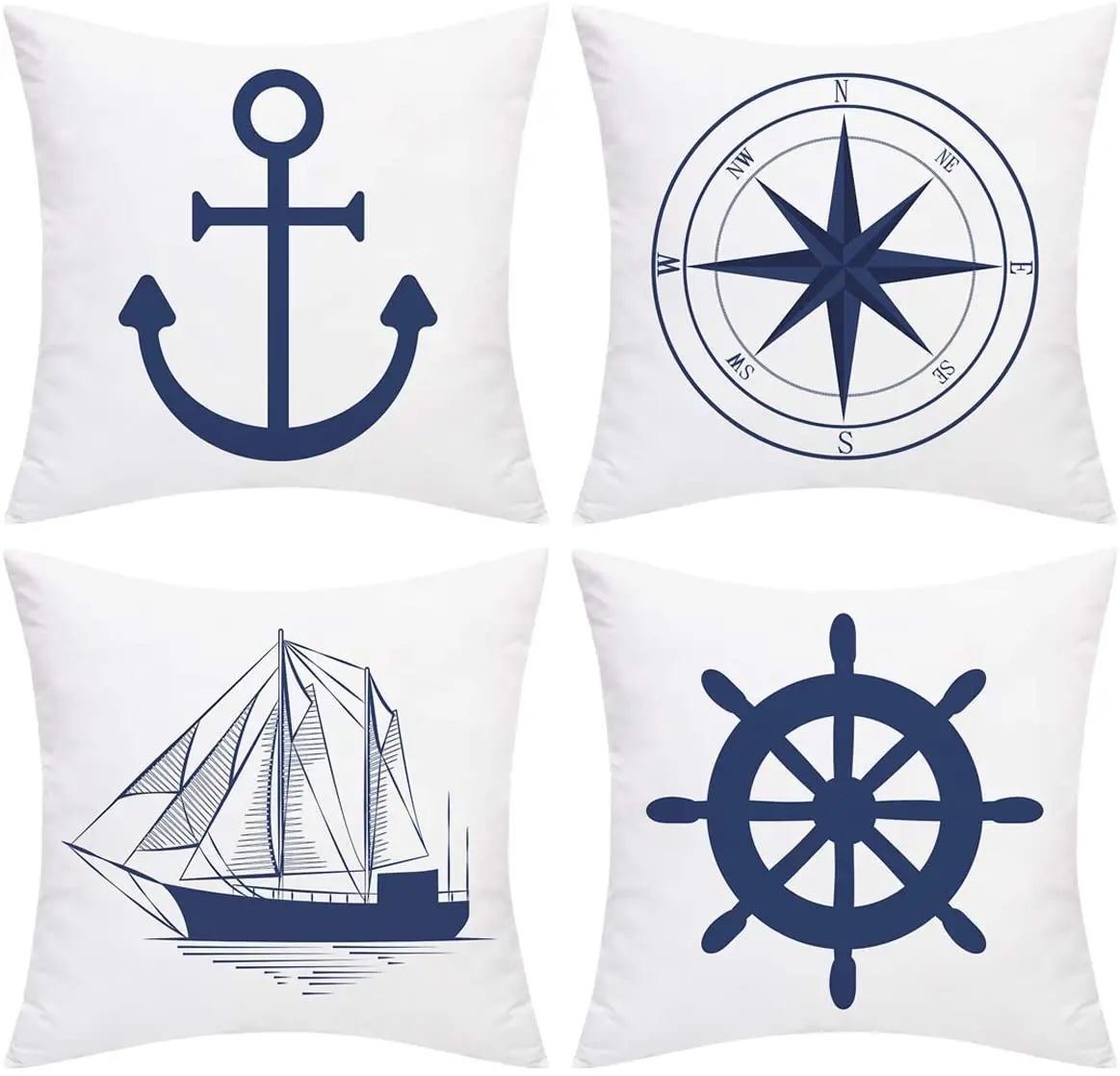 HOT SALES Throw Pillow Covers 18 X 18 Inch Set of 4 Anchor Sailboat Cushion Covers for Home Sofa Chair Decorative Pillowcases
HOT SALES Throw Pillow Covers 18 X 18 Inch Set of 4 Anchor Sailboat Cushion Covers for Home Sofa Chair Decorative Pillowcases
