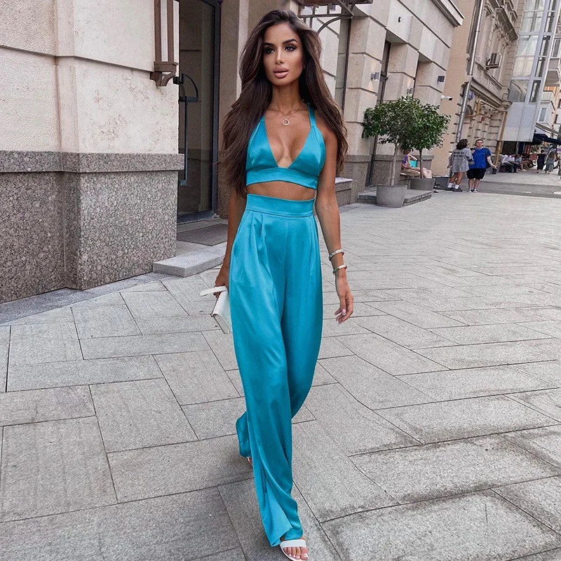 BoozRey 2 Piece Sets Womens Outfits 2021 Autumn and Winter New Women's Lace-up Halter Vest High Waist Bag Hip Wide-leg Pants
BoozRey 2 Piece Sets Womens Outfits 2021 Autumn and Winter New Women's Lace-up Halter Vest High Waist Bag Hip Wide-leg Pants