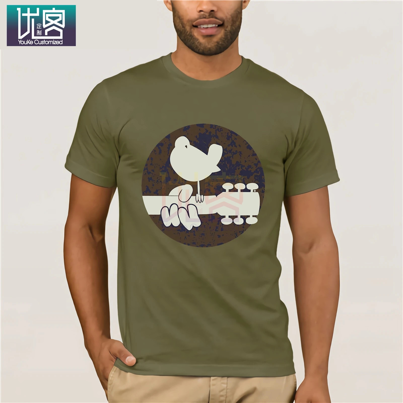 Woodstock выгорающая футболка с юмором 100% хлопковые топы топ графическим рисунком и