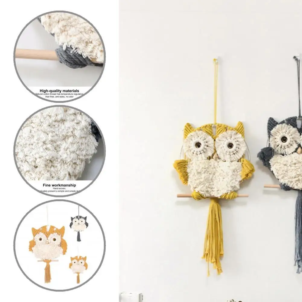 Vivid Modern Fine Workmanship Cotton Woven Owl Wall Hanging Ornament Craft Boho Woven Wall Art Exquisite for Bedroom
Vivid Modern Fine Workmanship Cotton Woven Owl Wall Hanging Ornament Craft Boho Woven Wall Art Exquisite for Bedroom