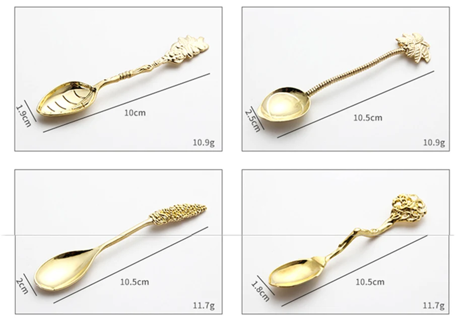 4Pieces Set Mini Cute Vintage Dessert Coffee Spoon Flatware Royal Style Coconut Tree Tea Spoon Carved Ice Cream Golden Tableware
4Pieces Set Mini Cute Vintage Dessert Coffee Spoon Flatware Royal Style Coconut Tree Tea Spoon Carved Ice Cream Golden Tableware