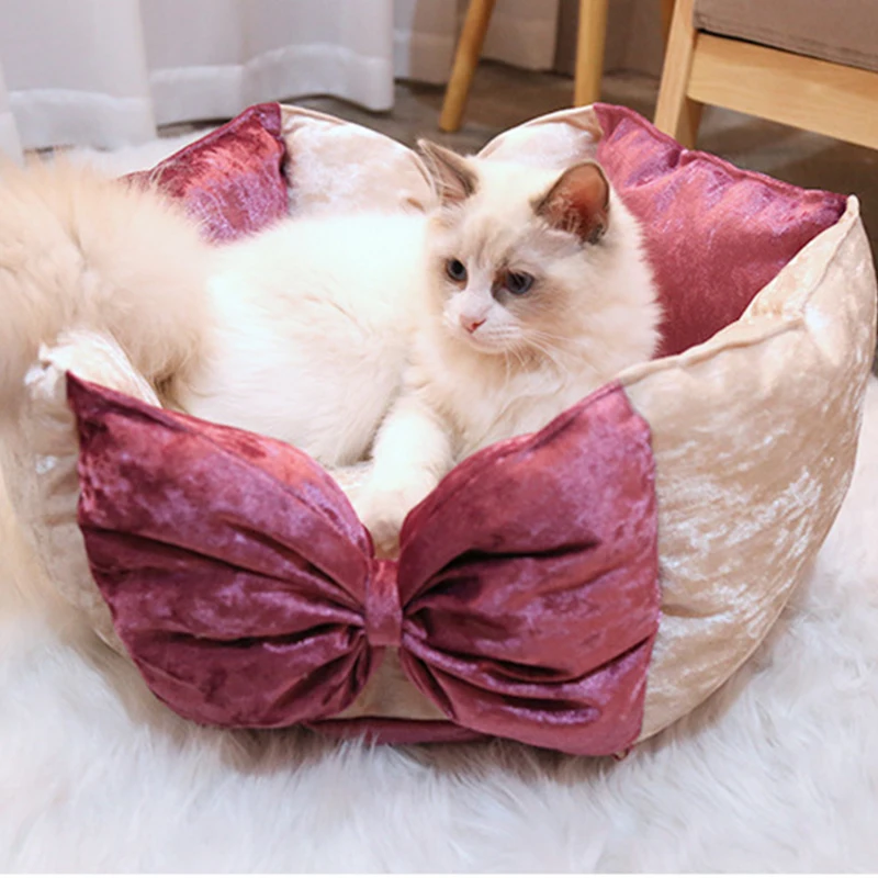 New Winter Cat Bed Pure Cotton Warm Cat Litter Dog Bed Soft Removable And Washable Pet Sofa Bowknot Puppy Cats Products For Pets
New Winter Cat Bed Pure Cotton Warm Cat Litter Dog Bed Soft Removable And Washable Pet Sofa Bowknot Puppy Cats Products For Pets