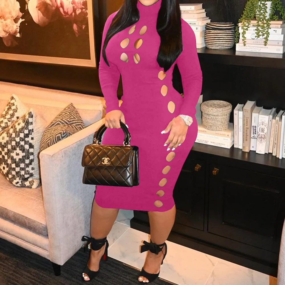 Женская одежда, соблазнительное платье-миди с вырезами, модное однотонное платье-водолазка со средней талией, уличная одежда, облегающие пл... 
Женская одежда, соблазнительное платье-миди с вырезами, модное однотонное платье-водолазка со средней талией, уличная одежда, облегающие пл...