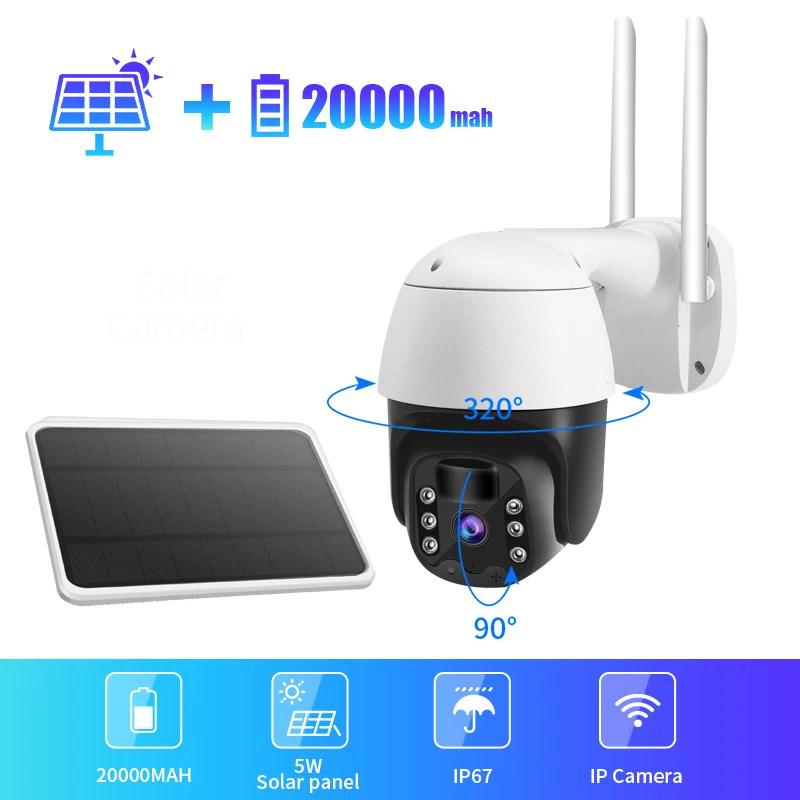 IP-камера, 4G сим-карта/Wi-Fi, аккумулятор 20000 мАч, 1080P HD с солнечной панелью, уличная камера видеонаблюдения с двухсторонней сигнализацией вторже...
IP-камера, 4G сим-карта/Wi-Fi, аккумулятор 20000 мАч, 1080P HD с солнечной панелью, уличная камера видеонаблюдения с двухсторонней сигнализацией вторже...