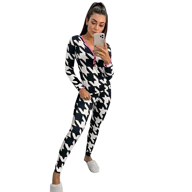 ZKYZWX Sexy Slim Pattem Print v-neck Long Sleeve Jumpsuit Pajamas for Women Home Clothes Fashion One Piece Fitness Outfits Romp
ZKYZWX Sexy Slim Pattem Print v-neck Long Sleeve Jumpsuit Pajamas for Women Home Clothes Fashion One Piece Fitness Outfits Romp