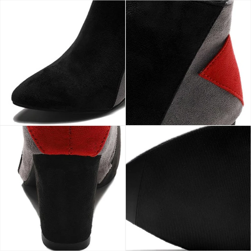 Fashion Women Boots Casual Flock High Heels Winter Shoes Woman Pointed Toe Ankle Rubber Boots Shoes Woman Boats Zapatos Mujer
Fashion Women Boots Casual Flock High Heels Winter Shoes Woman Pointed Toe Ankle Rubber Boots Shoes Woman Boats Zapatos Mujer