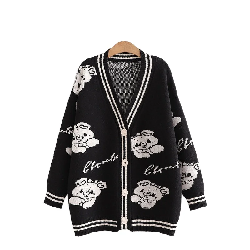 Cartoon Bear Women Cardigans 2021 Winter Warm Single Breasted Knitted Sweater Japan Style Girl Sweet Kawaii Cute Knitwear Jacket
Cartoon Bear Women Cardigans 2021 Winter Warm Single Breasted Knitted Sweater Japan Style Girl Sweet Kawaii Cute Knitwear Jacket