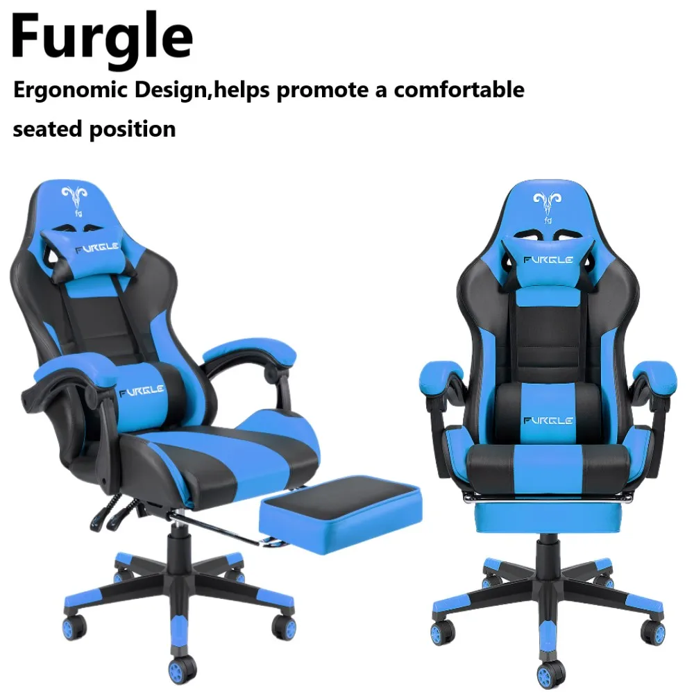 Furgle Ergonomic Gaming Chair Massage Office Chair Racing Executive PU Leather Computer Chair with Lumbar Support Headrest Desk 
Furgle Ergonomic Gaming Chair Massage Office Chair Racing Executive PU Leather Computer Chair with Lumbar Support Headrest Desk