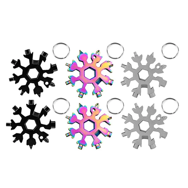 6Pcs 18-In-1 Snowflake Multi-Tool Snowflake Keychain Tool, Snowflake Screwdriver Tool for Opener Key Chain
6Pcs 18-In-1 Snowflake Multi-Tool Snowflake Keychain Tool, Snowflake Screwdriver Tool for Opener Key Chain