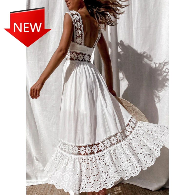 Tunic For Women Summer Beach Wear Swim Suit Cover Up 2021 Bikini Cover-ups Sexy Hollow Out Strap Beach Dress White Cotton 
Tunic For Women Summer Beach Wear Swim Suit Cover Up 2021 Bikini Cover-ups Sexy Hollow Out Strap Beach Dress White Cotton