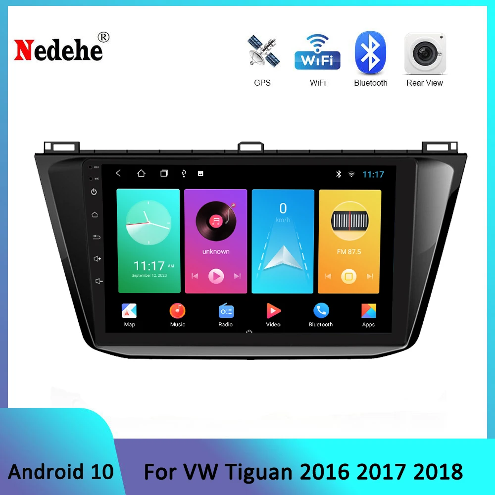 Автомагнитола 2 Din Android 10 для Volkswagen VW Tiguan 2016 2017 2018 Авторадио мультимедийный