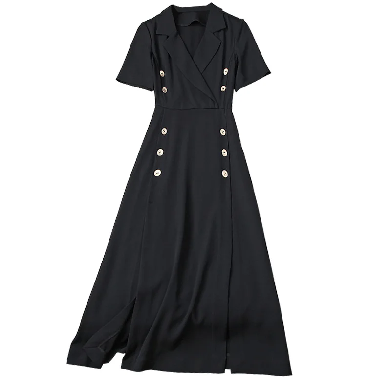 Summer Elegant Black Ladies Office Dress Women 2020 Runway Designer Short Sleeve Pleated Long Dress
Summer Elegant Black Ladies Office Dress Women 2020 Runway Designer Short Sleeve Pleated Long Dress
