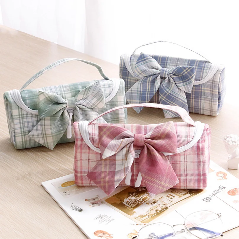 Grid Pencil Case Kawaii Pencil Bags Big Removable Bowknot Pencil Cases Japanese Trousse Scolaire Canvas Pen Case For School
Grid Pencil Case Kawaii Pencil Bags Big Removable Bowknot Pencil Cases Japanese Trousse Scolaire Canvas Pen Case For School