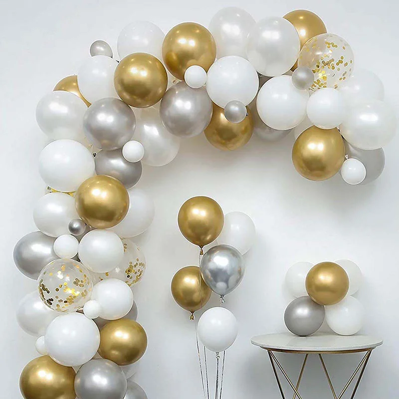 DIY Party Decor Metallic Gold Silver White Balloon Garland Arch Kit Confetti Balls Birthday Baby Shower Party Wedding Decoration
DIY Party Decor Metallic Gold Silver White Balloon Garland Arch Kit Confetti Balls Birthday Baby Shower Party Wedding Decoration