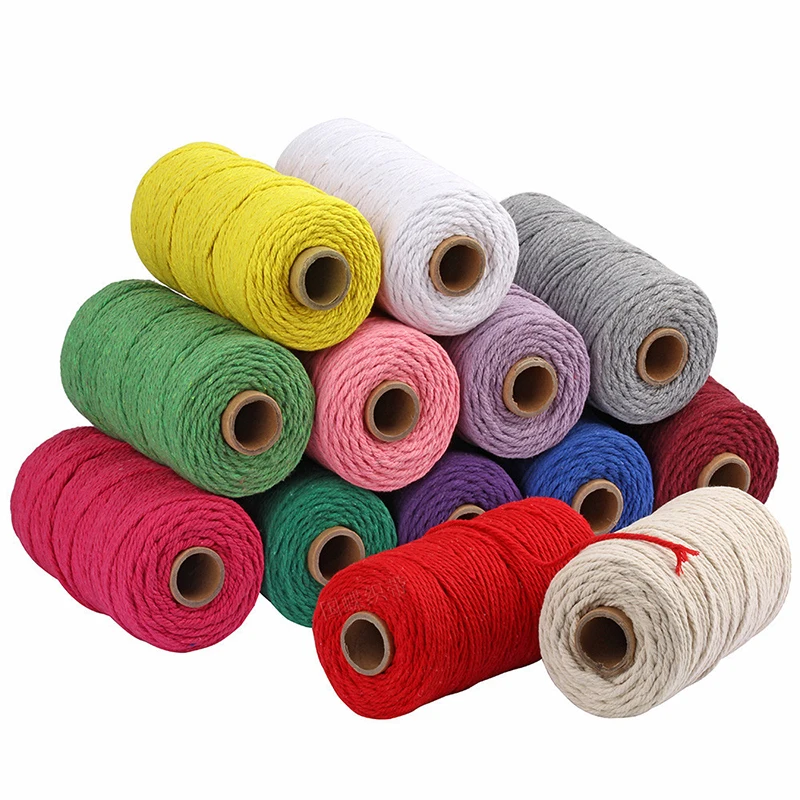 3mm 100m Handmade Crafts DIY Cotton Rope Twine Macrame Cord String Wedding Party Decoration Gift Home Textile Decorations
3mm 100m Handmade Crafts DIY Cotton Rope Twine Macrame Cord String Wedding Party Decoration Gift Home Textile Decorations
