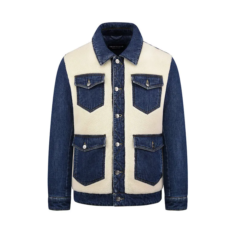 Men's Fashion Thick Warm Denim Jackets And Coats Personality Velvet Jeans Parkas Outerwear With Multi Pockets
Men's Fashion Thick Warm Denim Jackets And Coats Personality Velvet Jeans Parkas Outerwear With Multi Pockets
