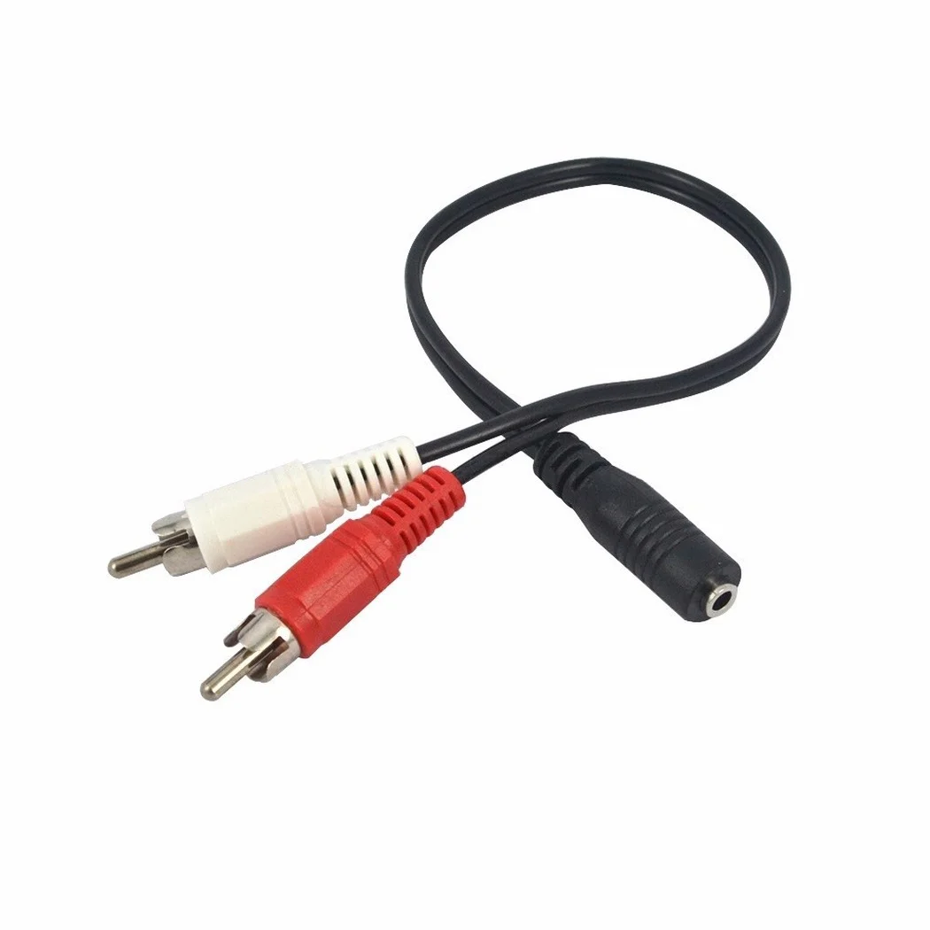 

Hot RCA Cable 3.5mm Jack Stereo Audio Cable Female to 2RCA Male Socket to Headphone 3.5 AUX Y Adapter for DVD Amplifiers