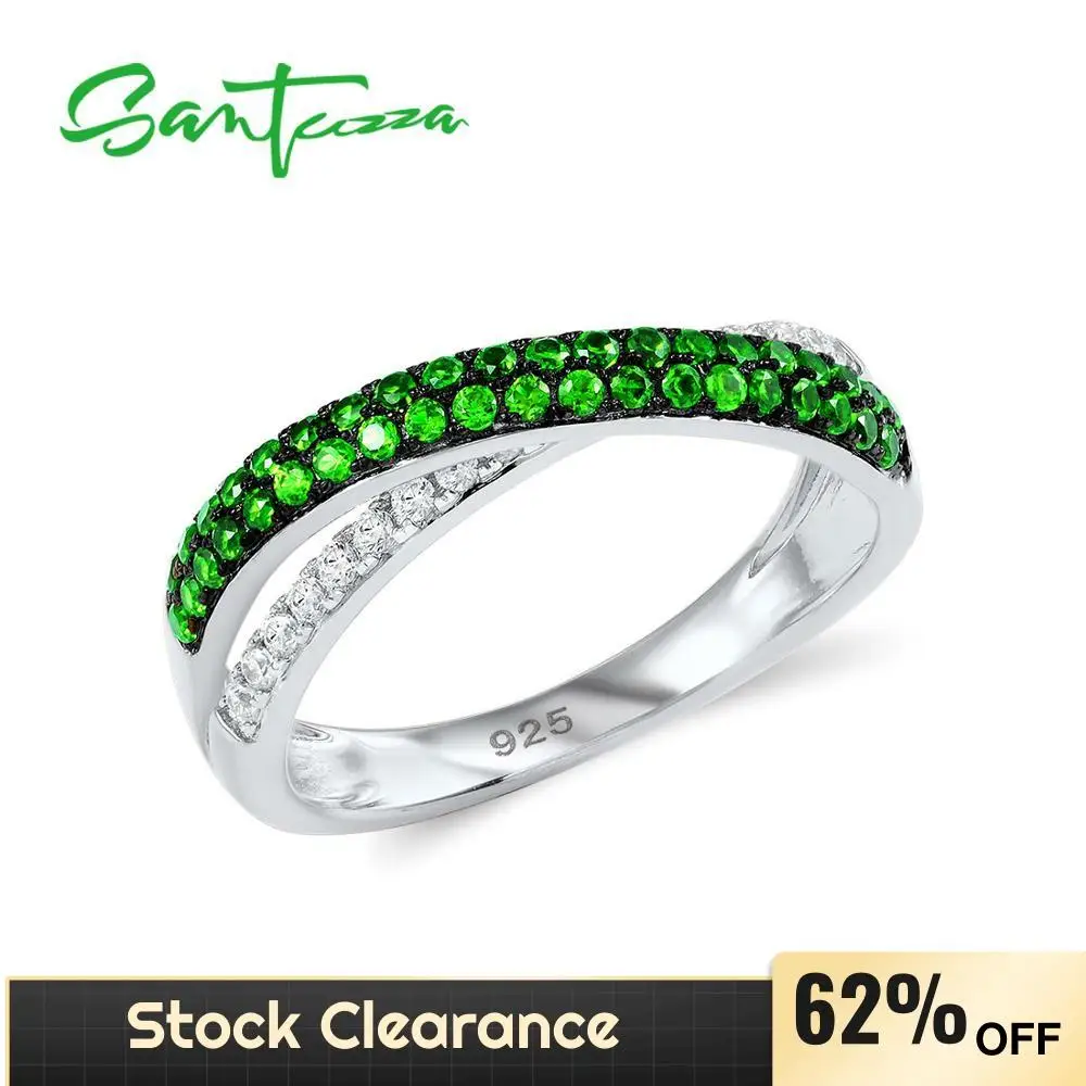 SANTUZZA Silver Ring For Women 925 Sterling Silver Fashion Round Rings Green Stones White Cubic Zirconia Ringen Party Jewelry
SANTUZZA Silver Ring For Women 925 Sterling Silver Fashion Round Rings Green Stones White Cubic Zirconia Ringen Party Jewelry