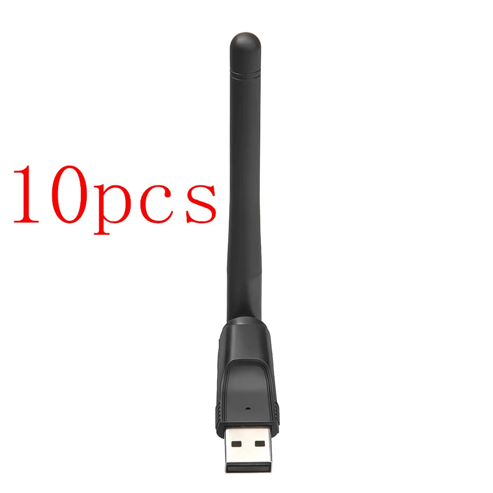 Беспроводная сетевая карта Wi-Fi USB 2 0 150M 802 11 b/g/n 10 шт. адаптер LAN с поворотная антенна