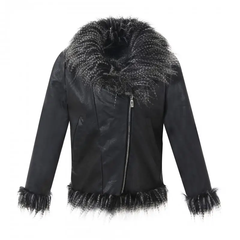 Меховая куртка Искусственная овчина кожаные меховые пальто зимнее пушистое