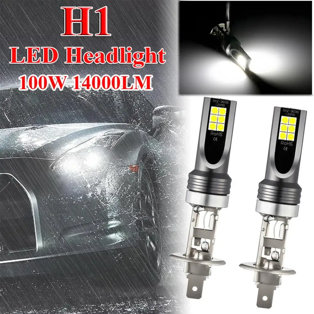 12V 100W H1 Car LED Fog Light Bulb Headlight Kits 14000LM High Power LED Headlamp Bulbs 6000K White Lamps Car Accessories
12V 100W H1 Car LED Fog Light Bulb Headlight Kits 14000LM High Power LED Headlamp Bulbs 6000K White Lamps Car Accessories